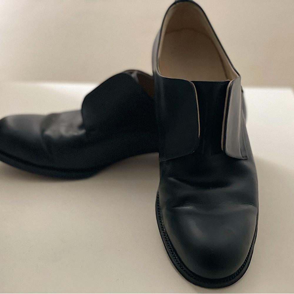 Jil Sander Black Leather Oxford shoes. size 37, US 7